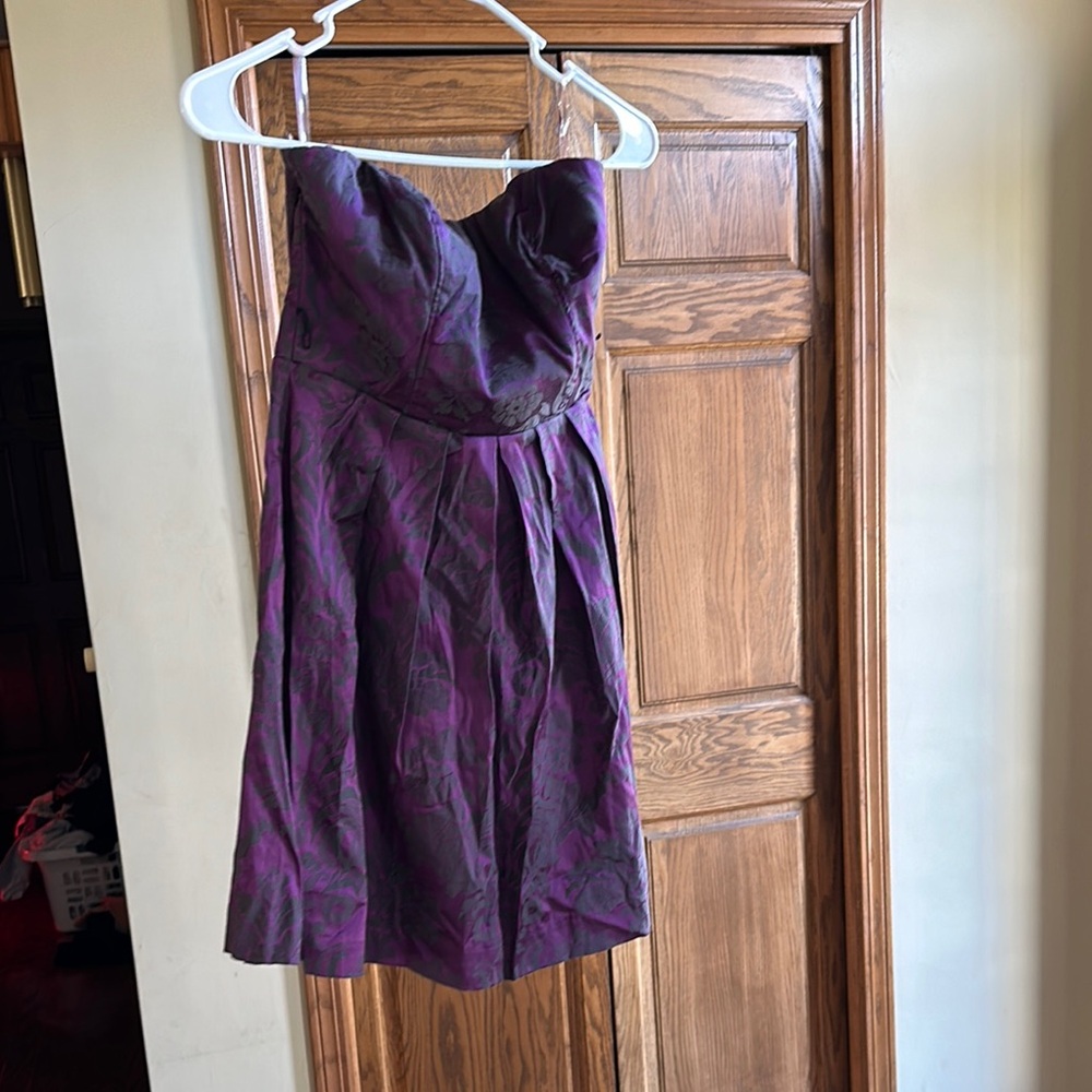 NWT Purple Black Strapless Dress
